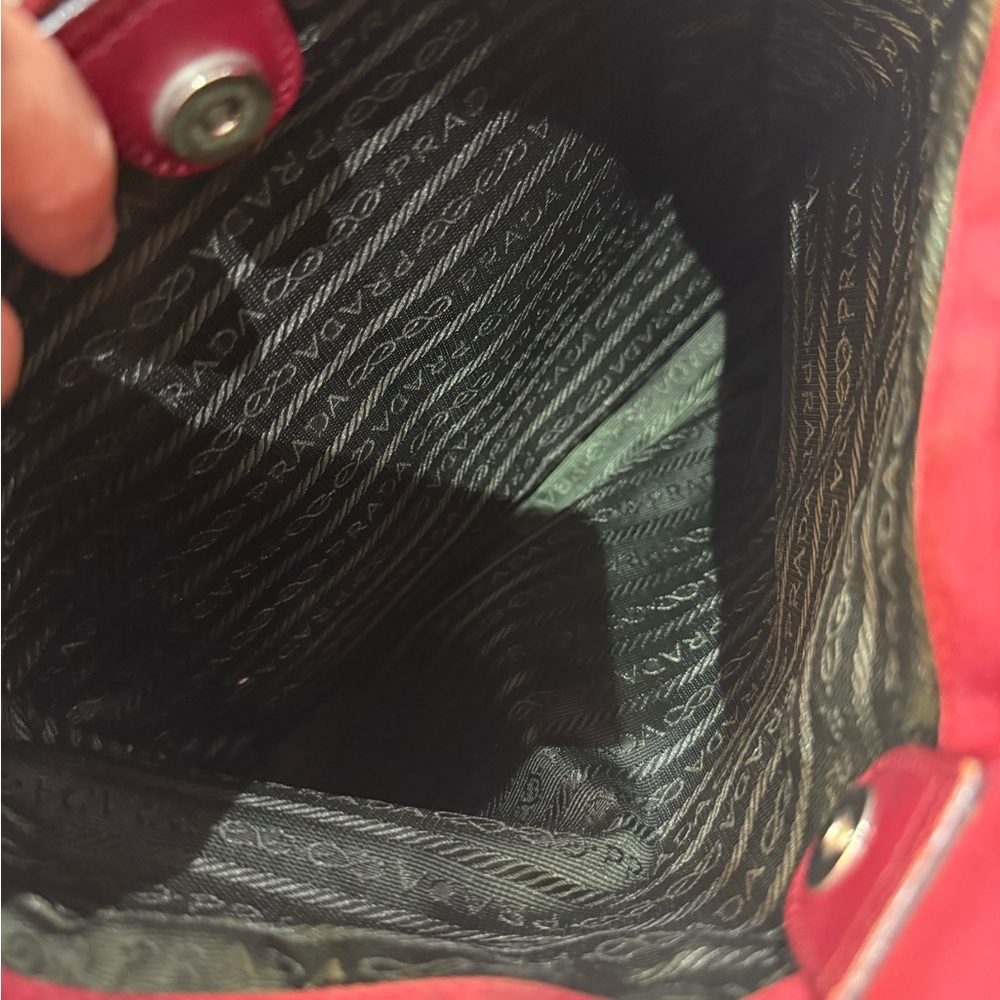 Prada Nylon Red Tote Bag-Authentic - Picture 7 of 16